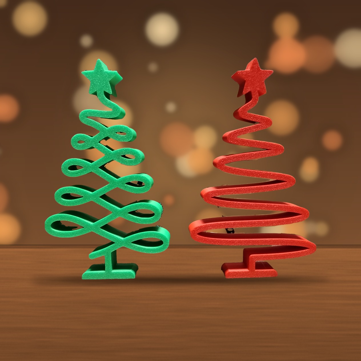 Kit Árvores de Natal Minimalistas (2 peças)